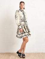 State OF Embrace Blouson Velvet Dress MINI - Stone