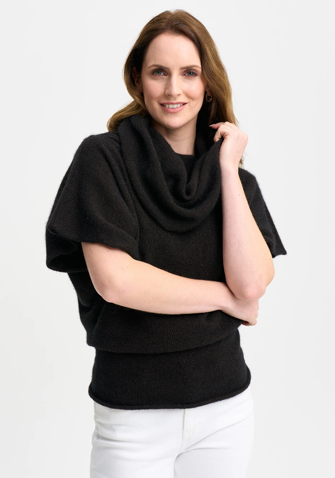 Merinomink - ‘Olivia’ New Zealand Possum Merino Cape - Chocolate - LAST ONE - Size S