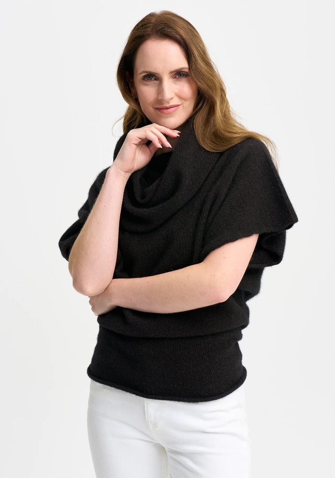 Merinomink - ‘Olivia’ New Zealand Possum Merino Cape - Chocolate - LAST ONE - Size S
