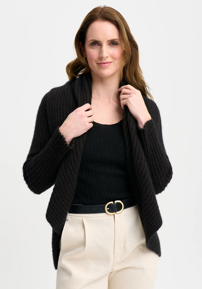 ‘Lucy’ New Zealand Possum Merino Jacket - Chocolate