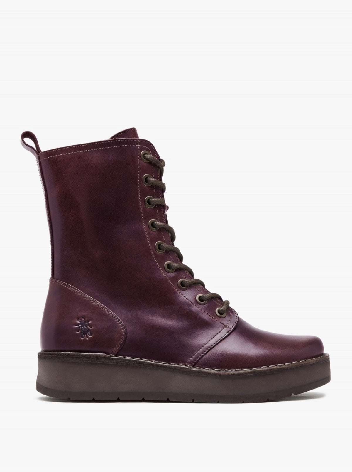 Fly London - Rami - Leather Lace Up Ankle Boots - Wine
