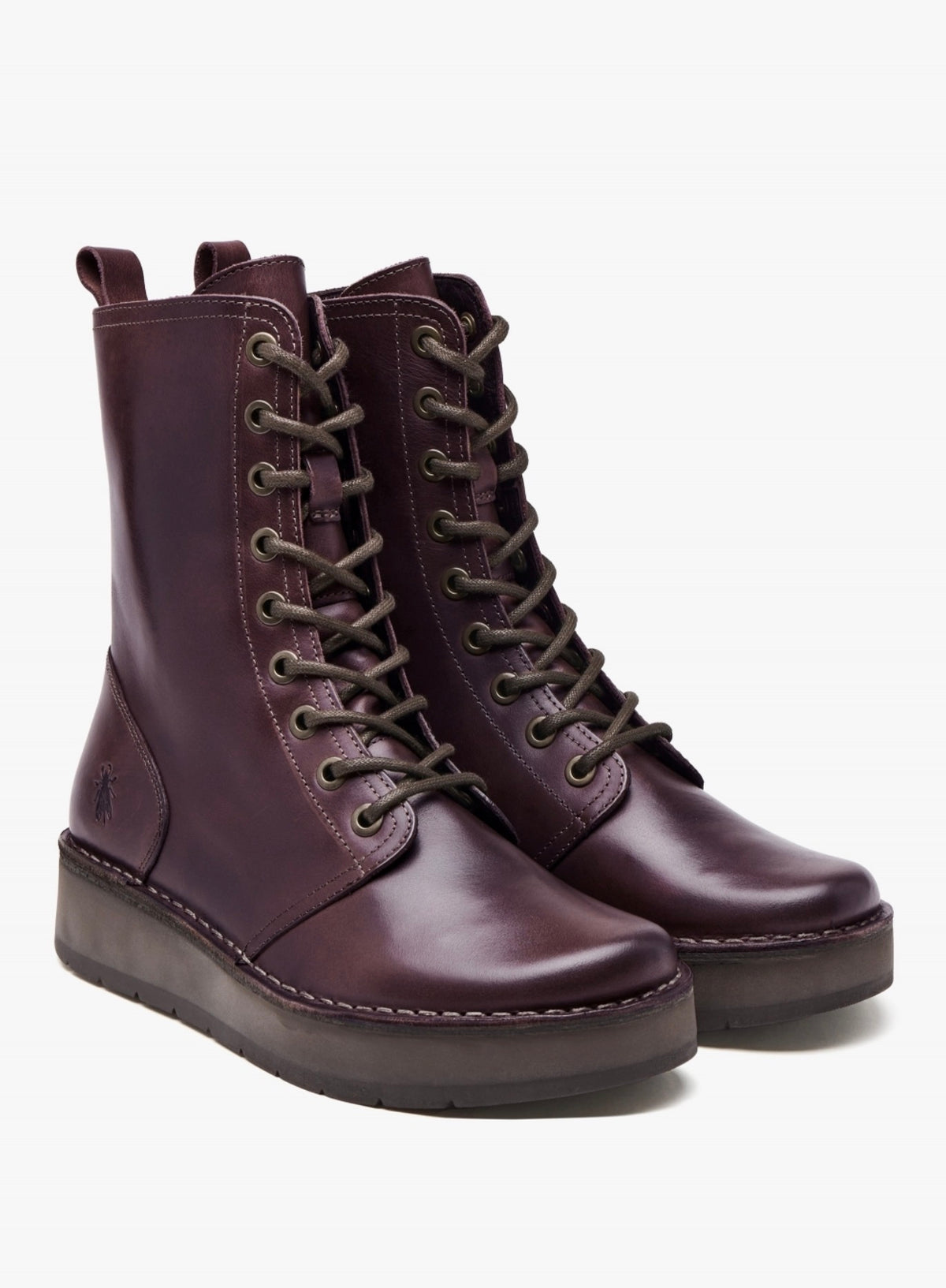 Fly London - Rami - Leather Lace Up Ankle Boots - Wine