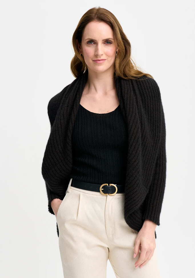 ‘Lucy’ New Zealand Possum Merino Jacket - Chocolate