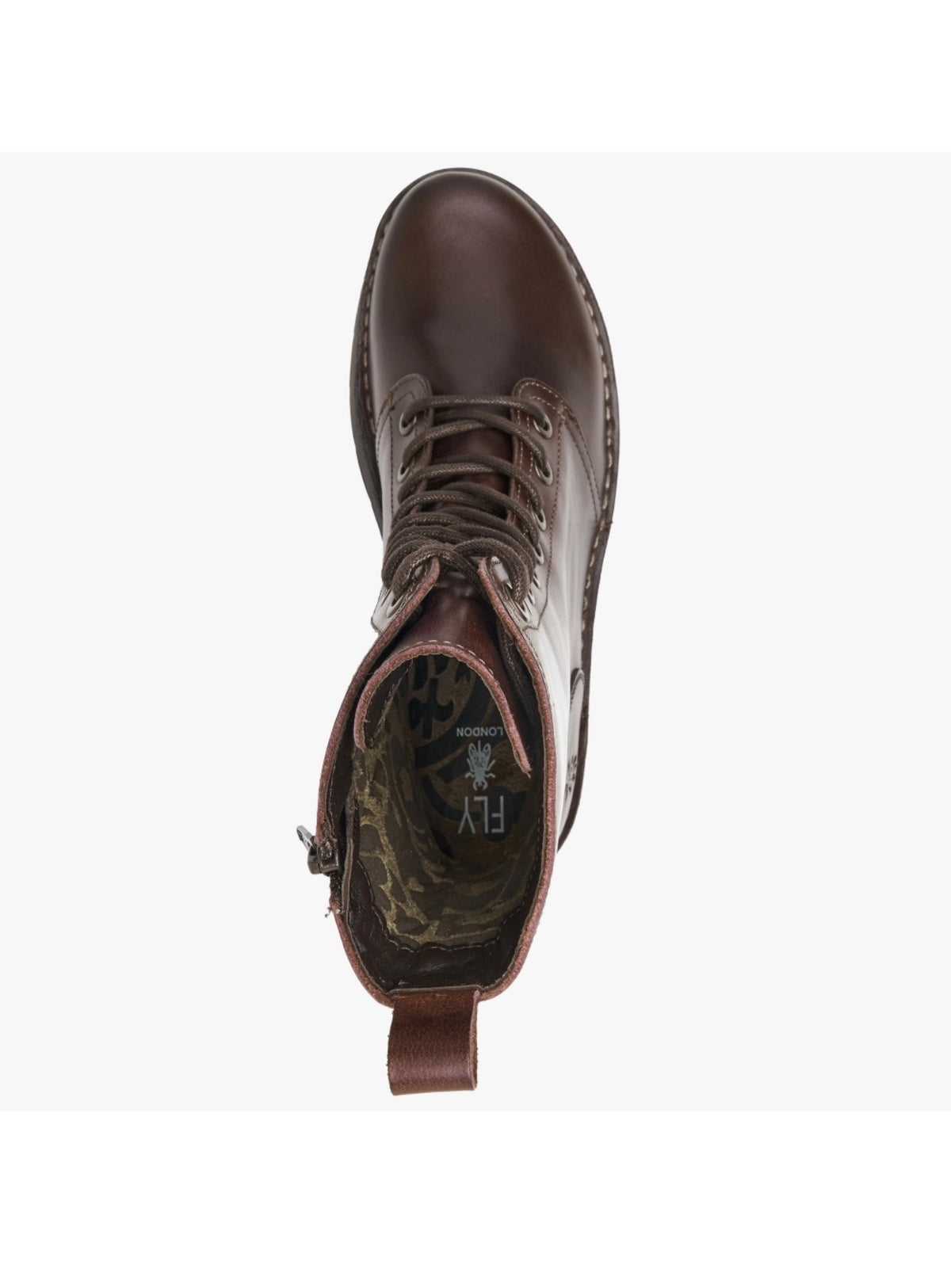 Fly London - Rami - Leather Lace Up Ankle Boots - Wine
