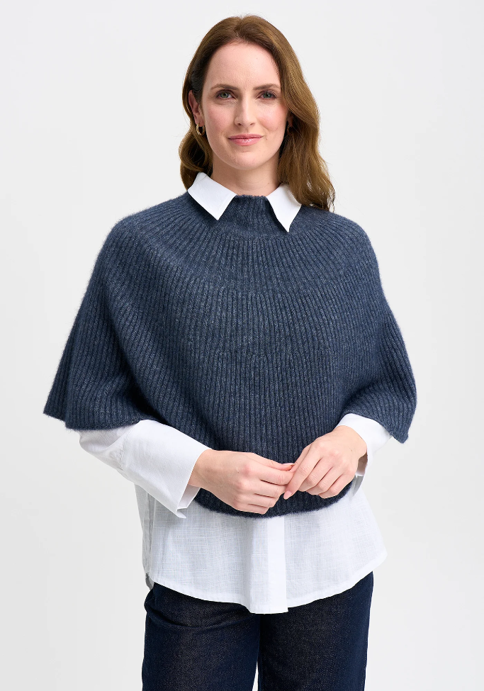 Merinomink ‘ENA’ New Zealand Possum Merino Silk Poncho - Various Colours