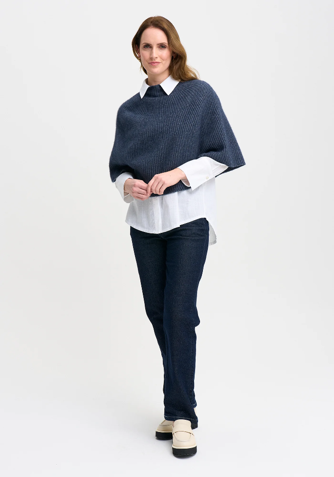 Merinomink ‘ENA’ New Zealand Possum Merino Silk Poncho - Various Colours