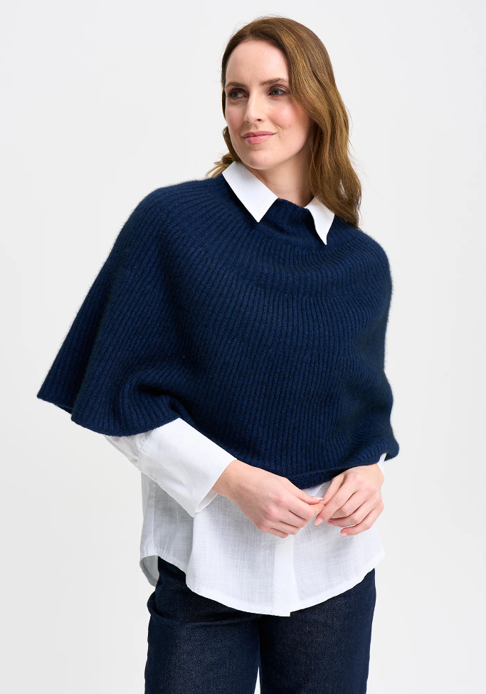 Merinomink ‘ENA’ New Zealand Possum Merino Silk Poncho - Various Colours