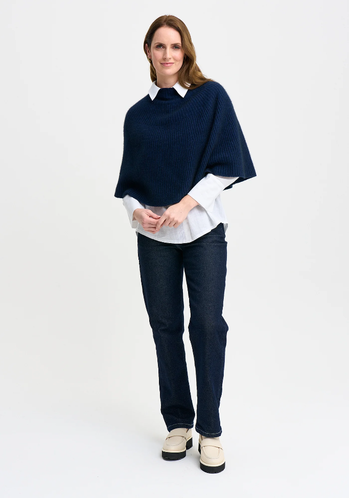 Merinomink ‘ENA’ New Zealand Possum Merino Silk Poncho - Various Colours