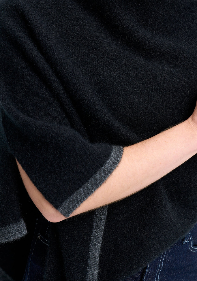 Merinomink - ‘Two Tone’ New Zealand Possum Merino Silk Poncho - Various Colours