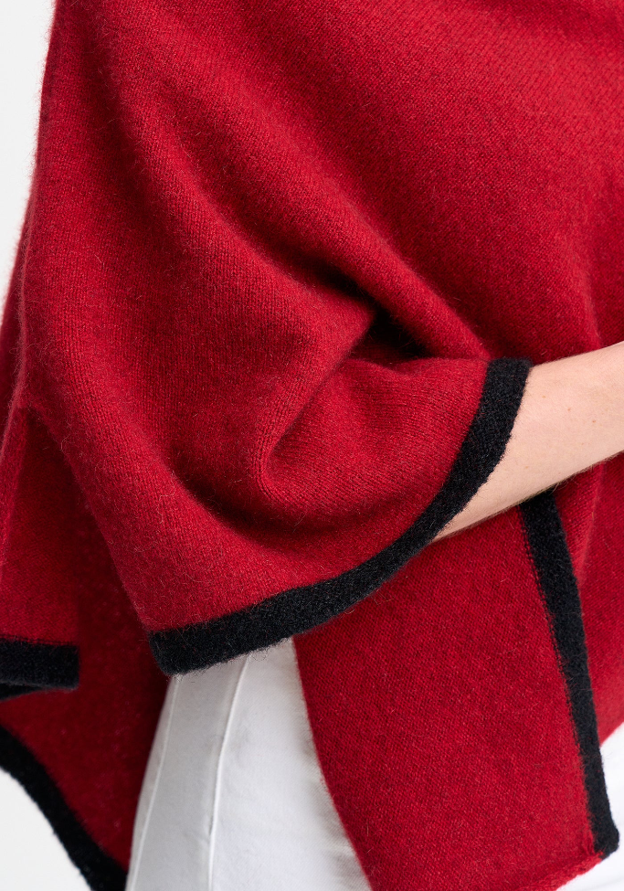 ‘Two Tone’ New Zealand Possum Merino Silk Poncho - Various Colours