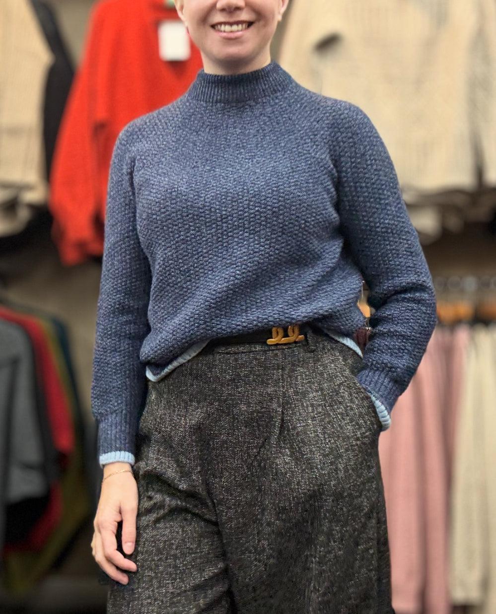 UIMI - ‘Honey’ Australian Merino Jumper - Denim - LAST ONE - Size L