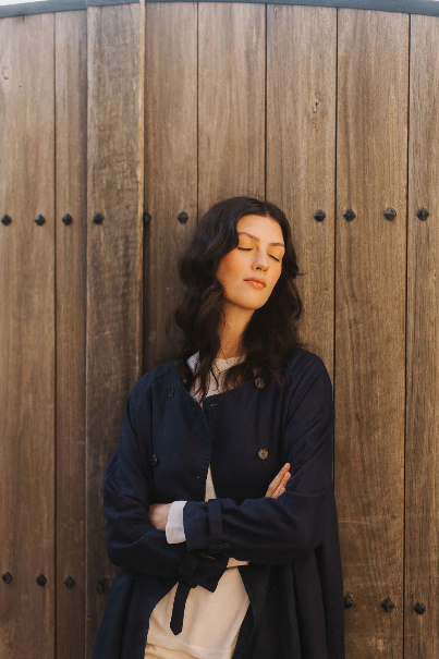 Montaigne - Berg - French Linen Collarless Peacoat