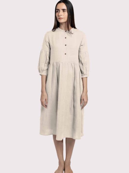 European Linen - Eleanor - Dress - Natural