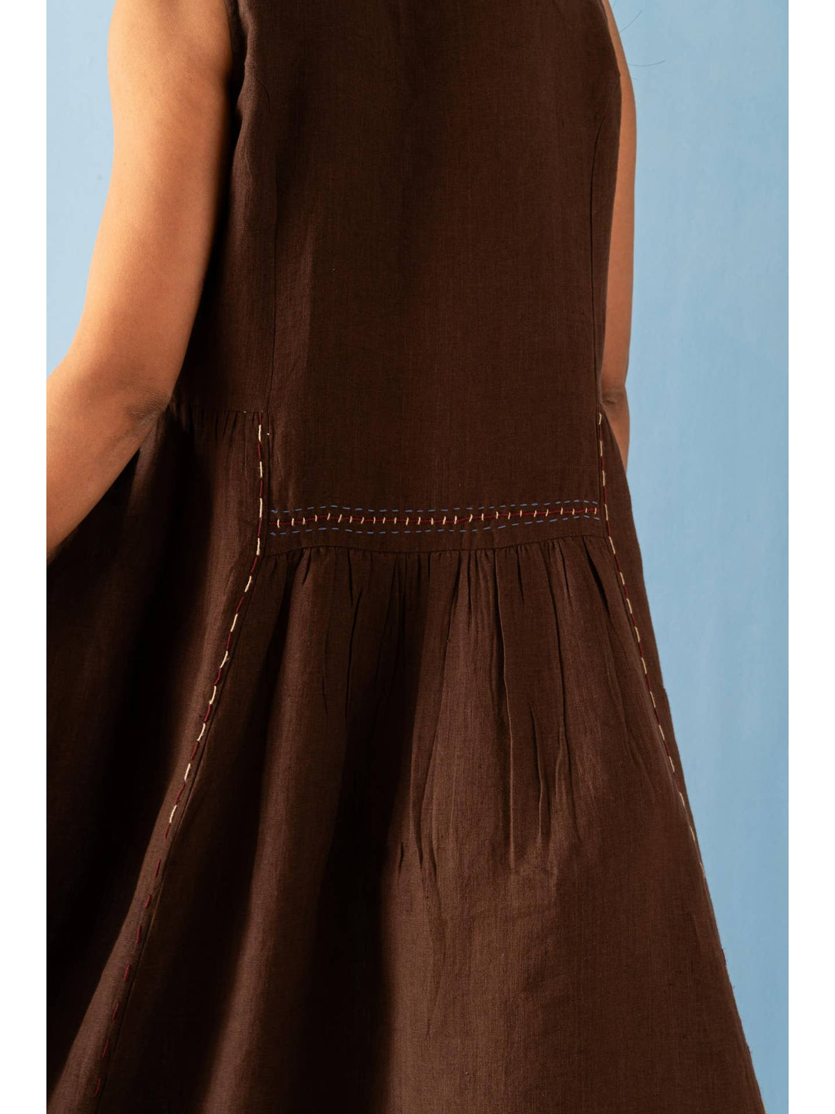 European Linen ‘Cherie’ Dress - Brown Bean