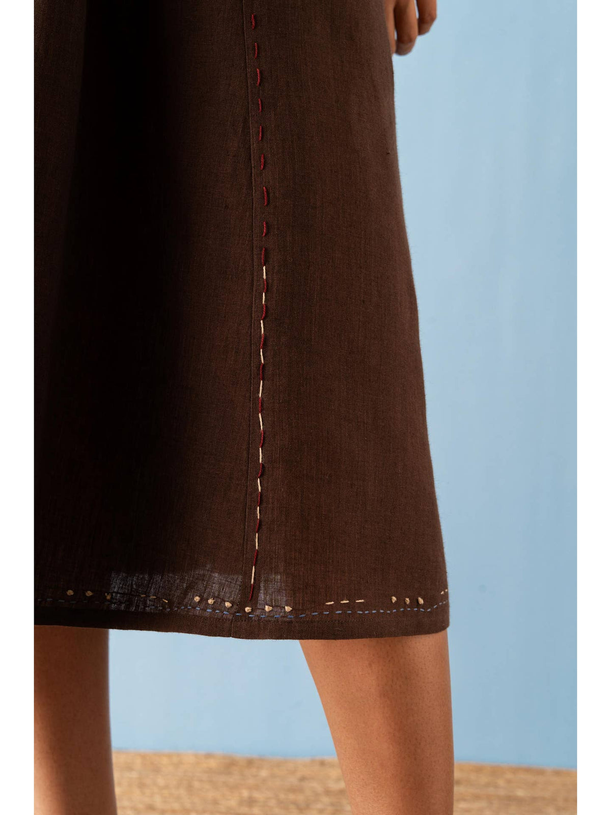 European Linen ‘Cherie’ Dress - Brown Bean