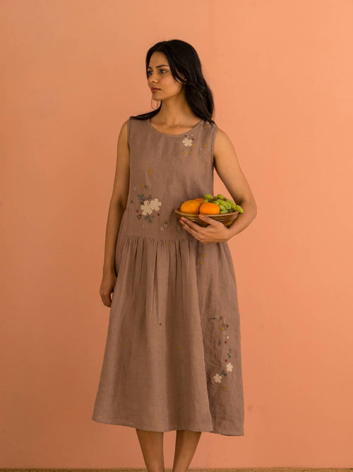 European Linen ‘Irina’ Dress - Mocha