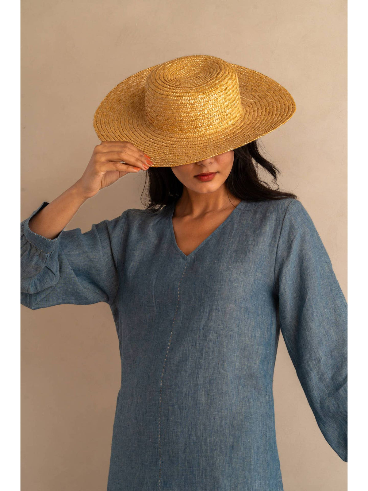 European Linen ‘Marina’ Dress - Denim Chambray
