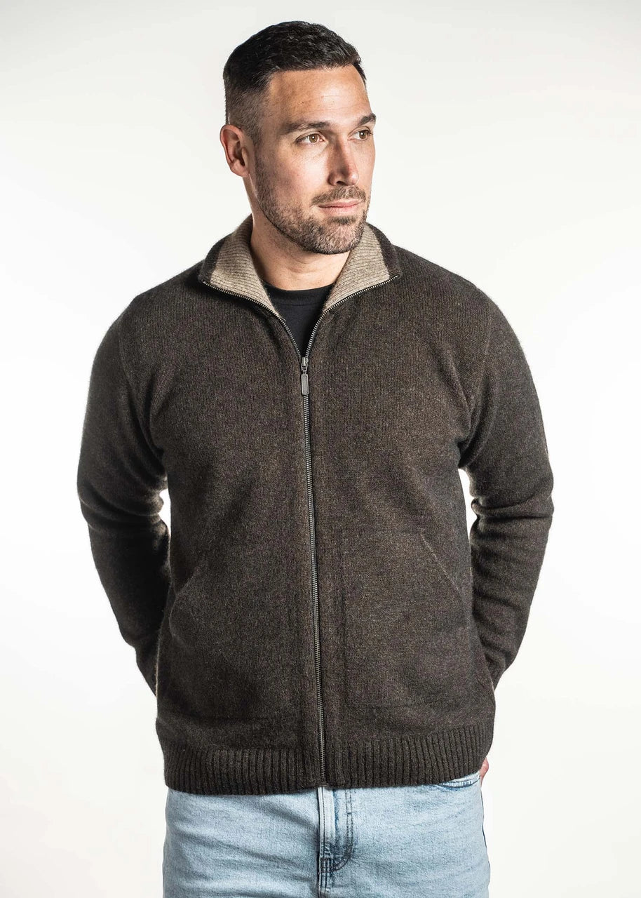 Trilogy - Men’s Zip Jacket with Pockets - Possum Merino