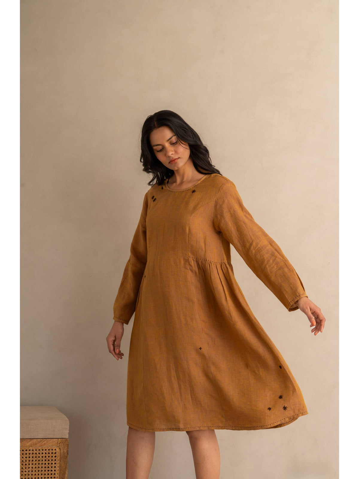 European Linen ‘Alina’ Dress - Amber Chambray