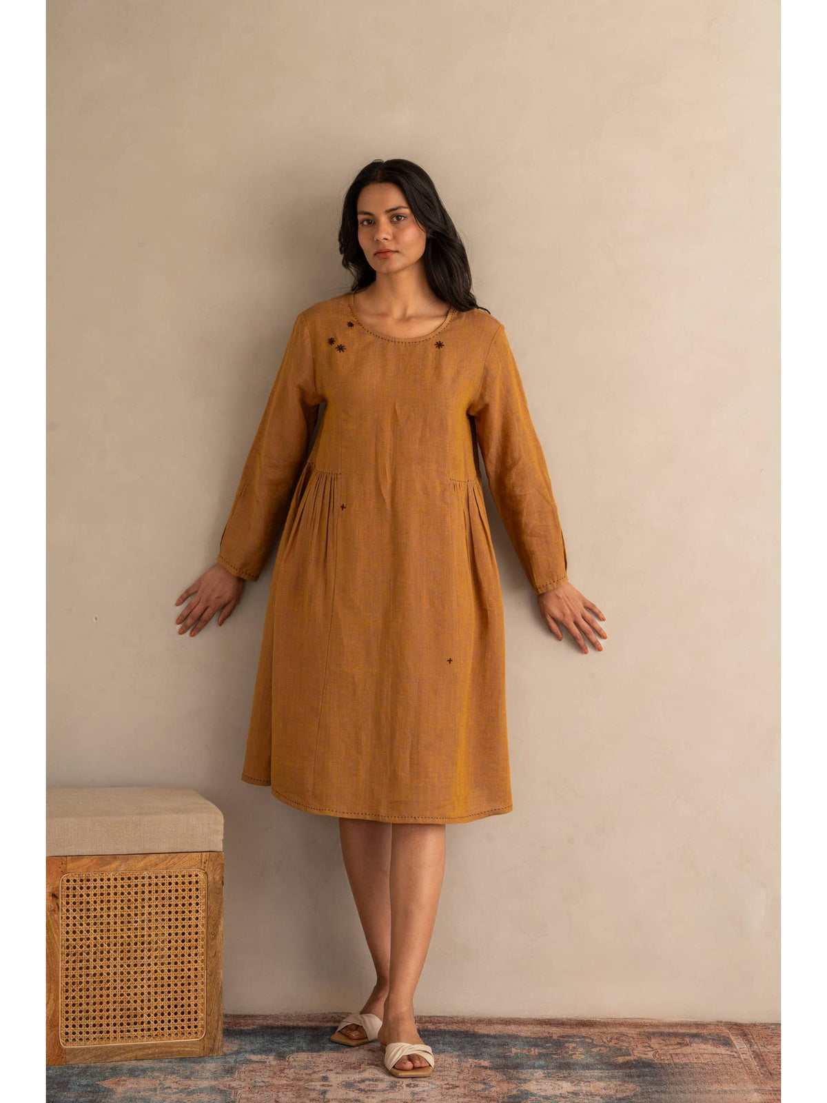 European Linen ‘Alina’ Dress - Amber Chambray