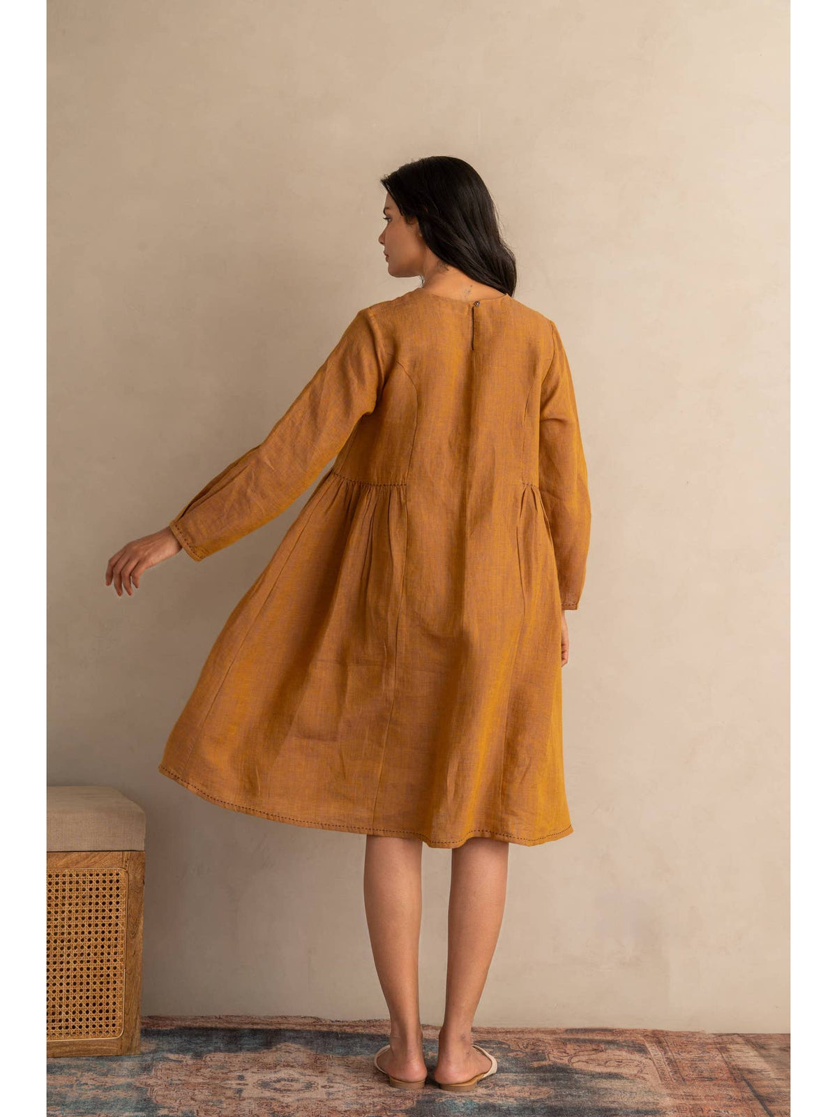 European Linen ‘Alina’ Dress - Amber Chambray