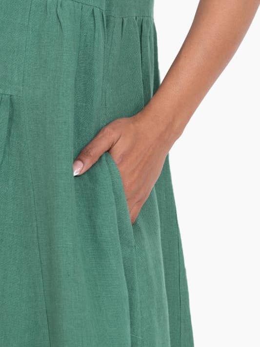 European Linen ‘Penny’ Dress – Muted Teal
