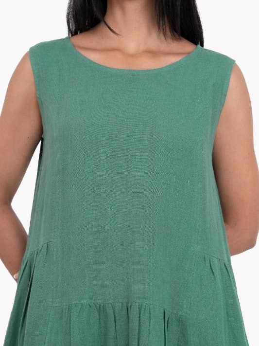 European Linen ‘Penny’ Dress – Muted Teal
