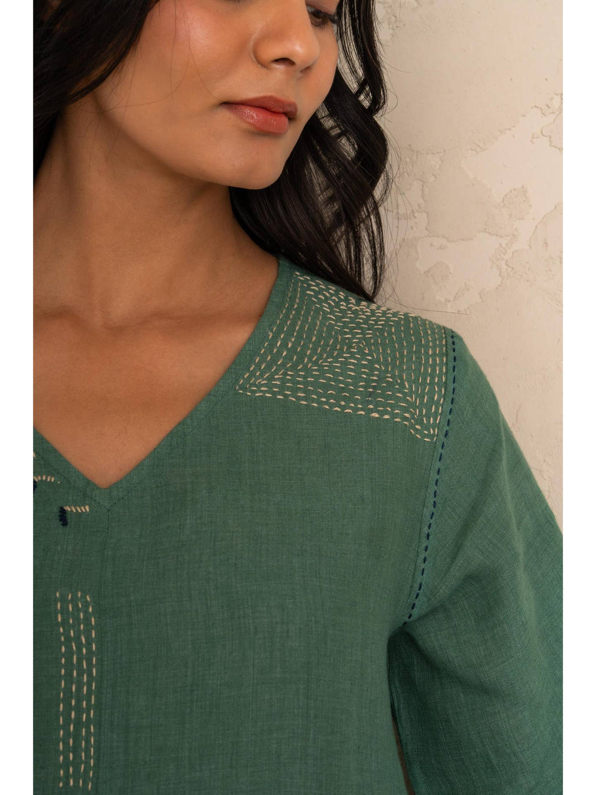 European Linen ‘Lina’ Dress – Muted Teal