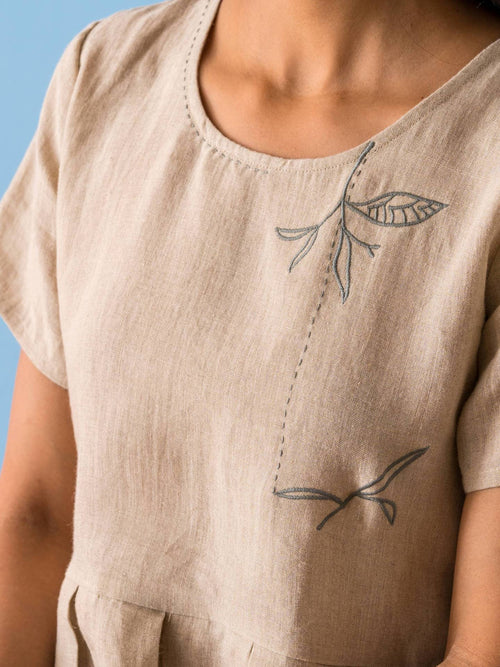 European Linen ‘Fiona’ Dress - Oatmeal