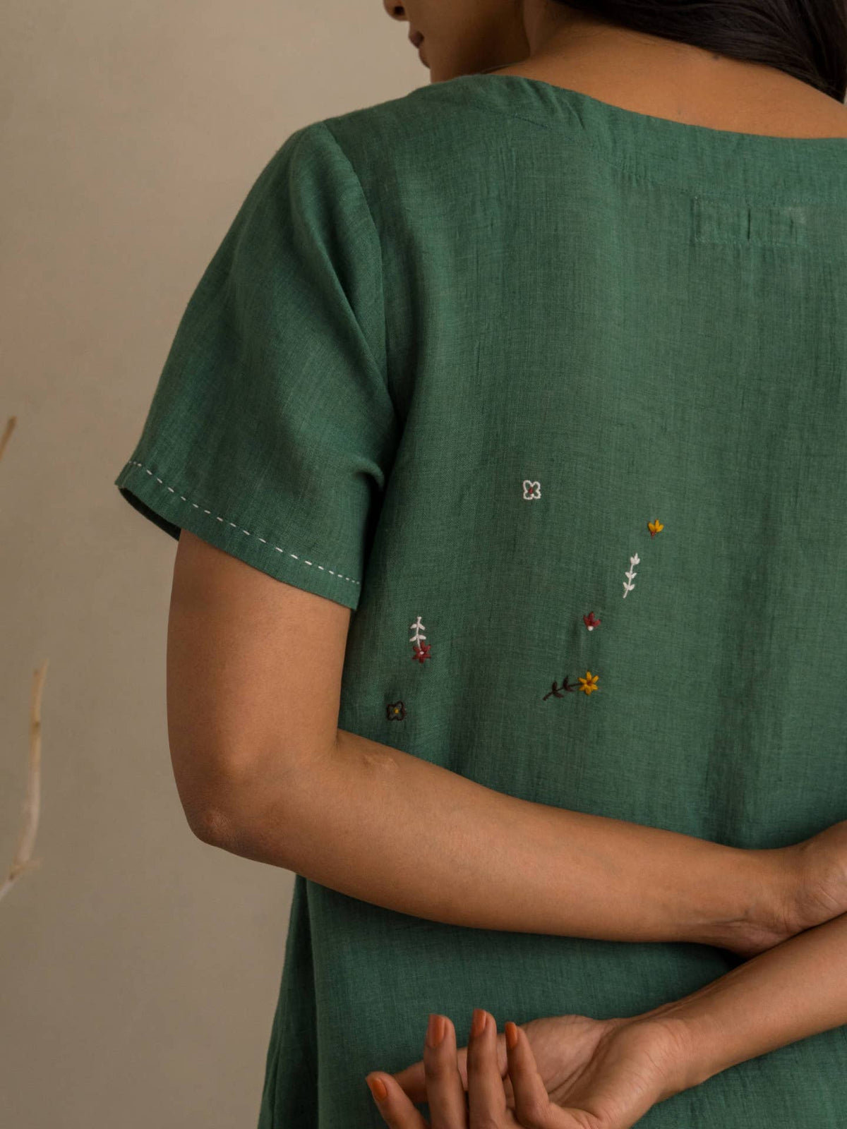 European Linen ‘Maris’ Dress – Muted Teal