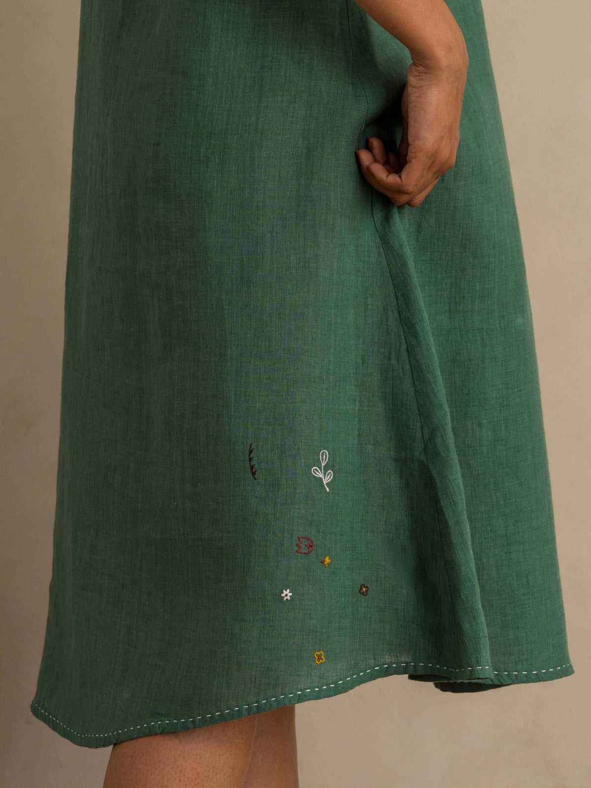 European Linen ‘Maris’ Dress – Muted Teal