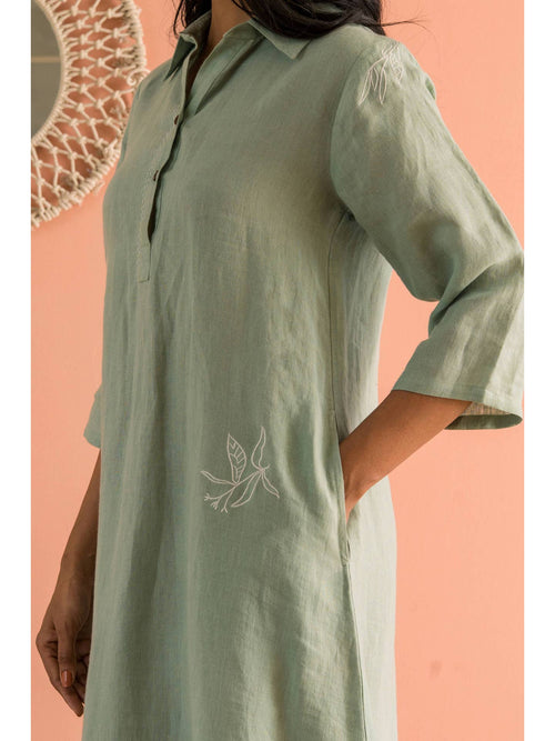 European Linen ‘Juliet’ Dress – Sage Green