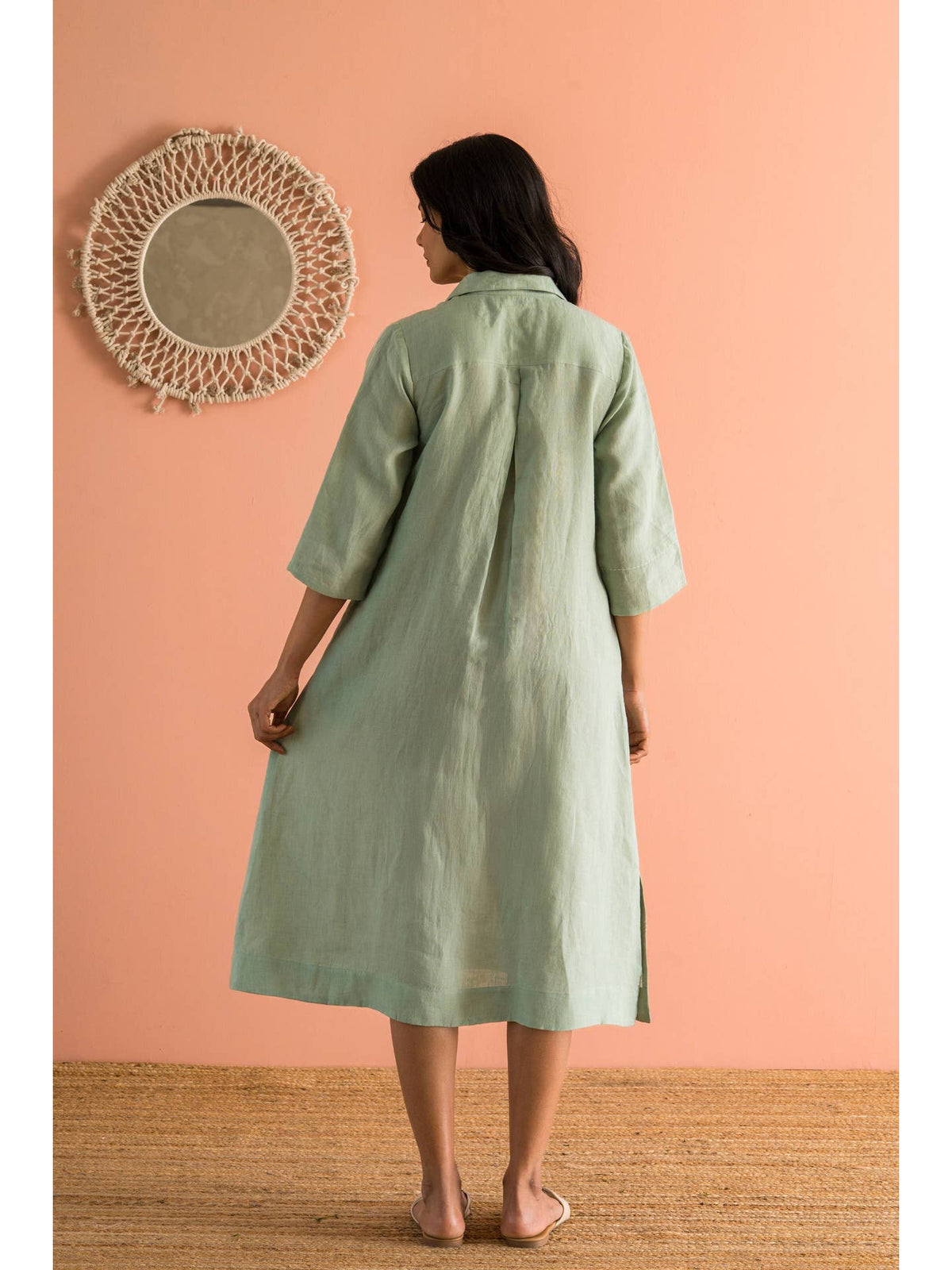 European Linen ‘Juliet’ Dress – Sage Green