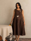 European Linen ‘Amara’ Dress - Chocolate