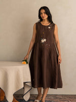 European Linen ‘Amara’ Dress - Chocolate