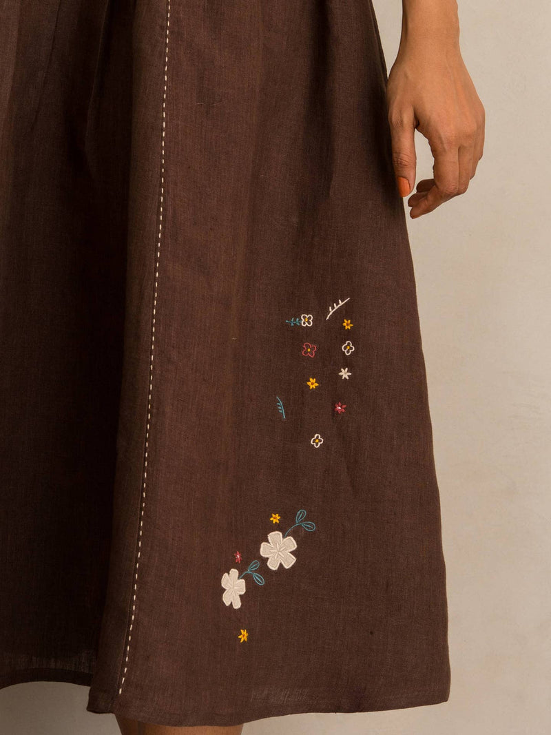European Linen ‘Amara’ Dress - Chocolate