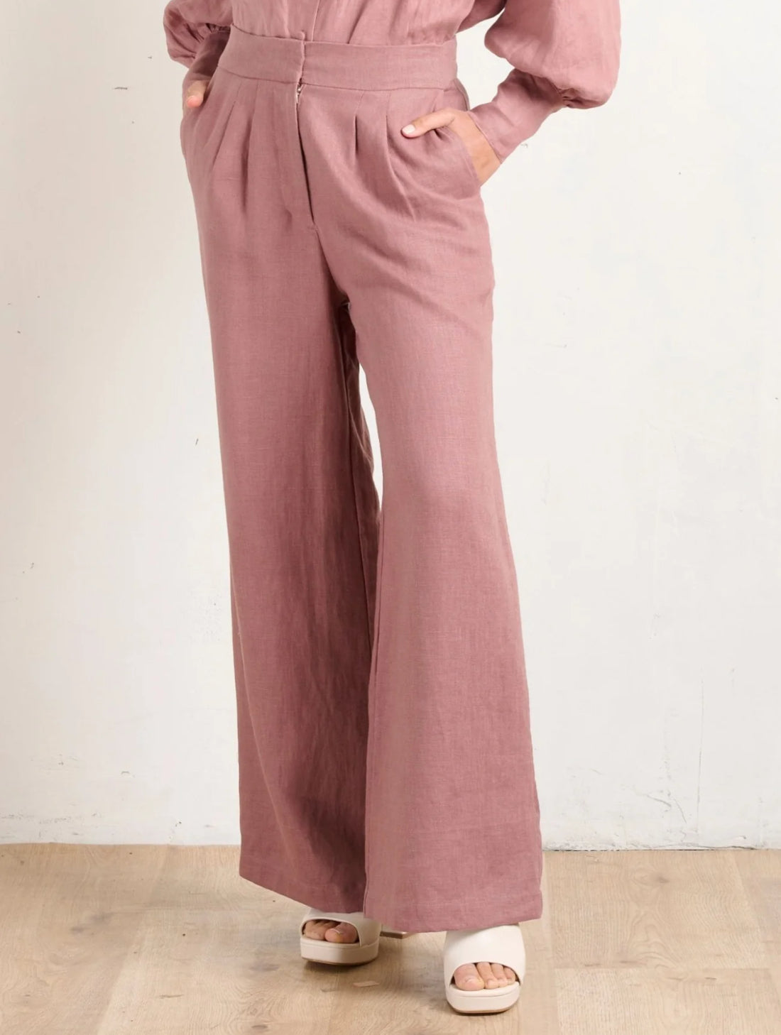 State Of Embrace Pleated Trouser - Desert Rose