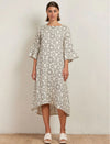 State Of Embrace Trumpet Sleeves Linen Dress - Eclipse