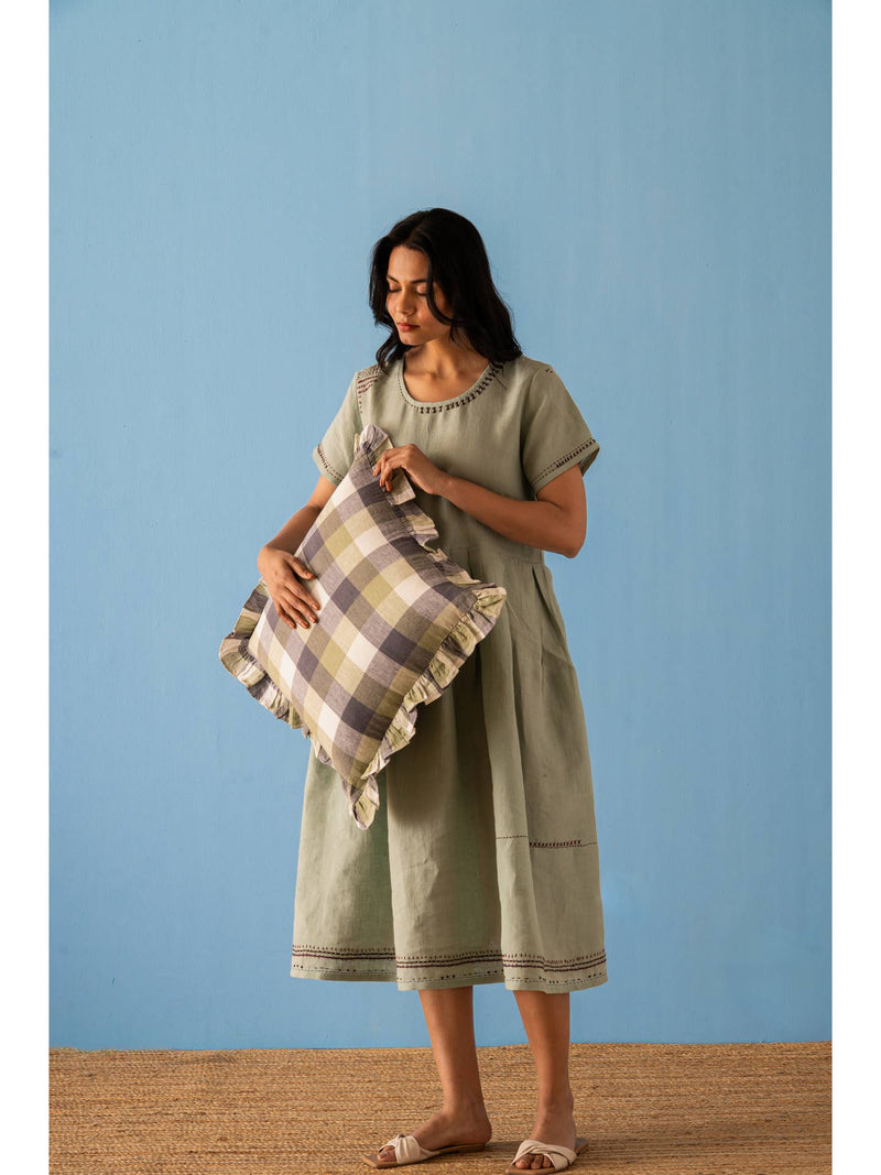 European Linen ‘Selene’ Dress - Sage