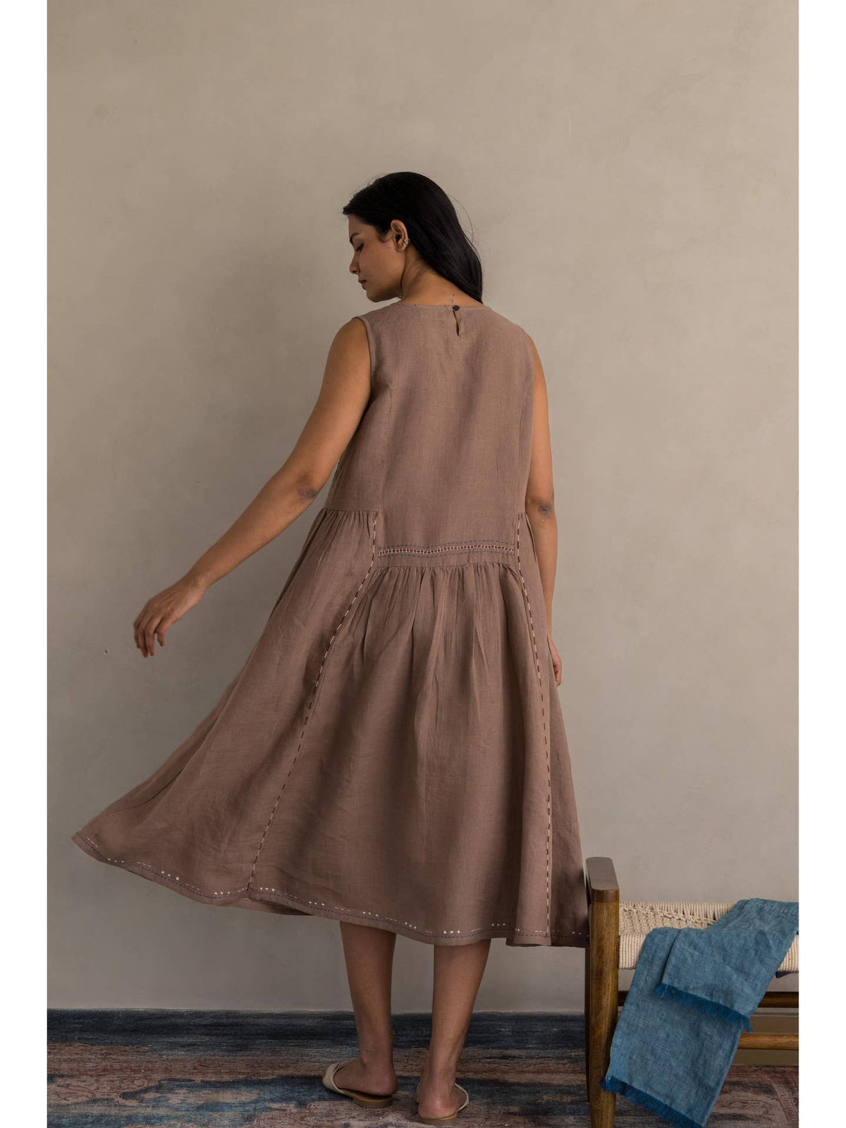 European Linen ‘Saoraya’ Dress - Muted Mocha