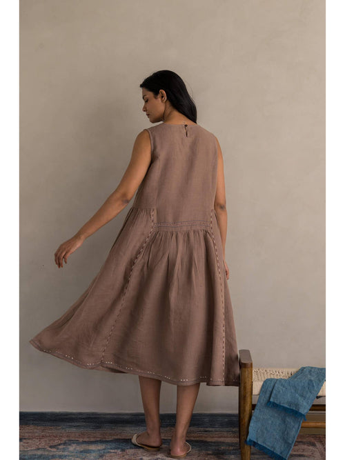 European Linen ‘Saoraya’ Dress - Muted Mocha