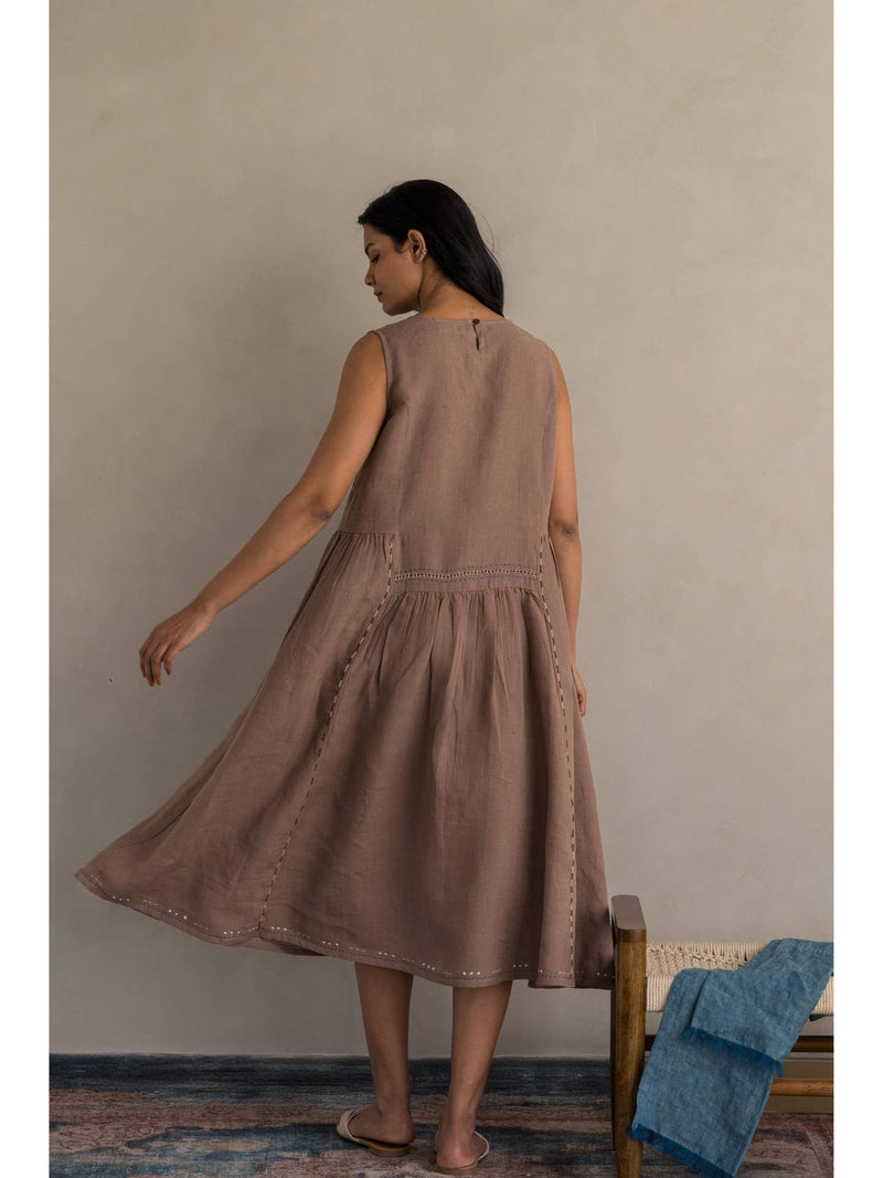 European Linen ‘Saoraya’ Dress - Muted Mocha