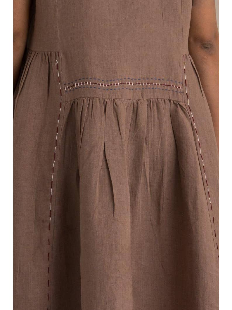 European Linen ‘Saoraya’ Dress - Muted Mocha