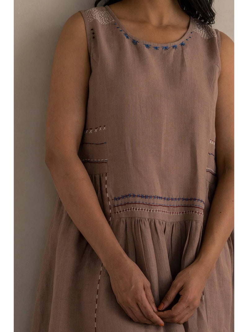 European Linen ‘Saoraya’ Dress - Muted Mocha