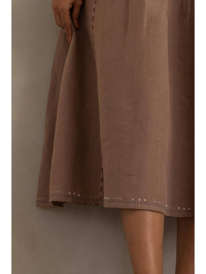 European Linen ‘Saoraya’ Dress - Muted Mocha