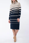 JUMP striped Knit Dress - Almond/Navy