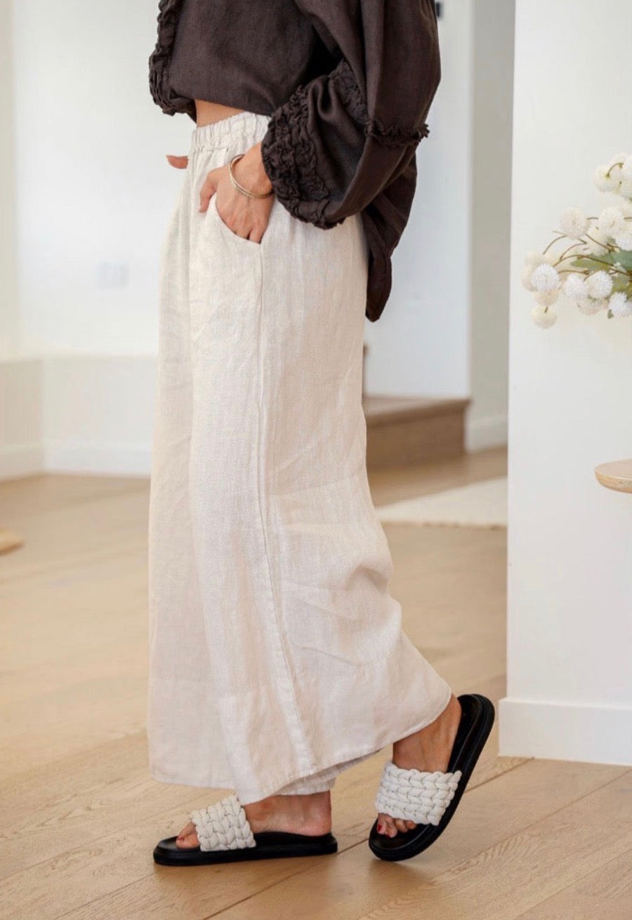 Free Angel - Adottato - Italian Linen Wide Leg Pants