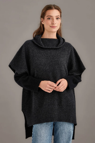 McDonald - Possum Merino Step Hem Poncho Oversized Vest - PRE-ORDER - Shipment Mid May