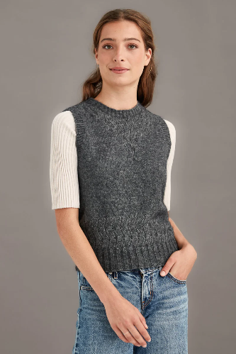 McDonald - Possum Merino Herringbone Lace Vest