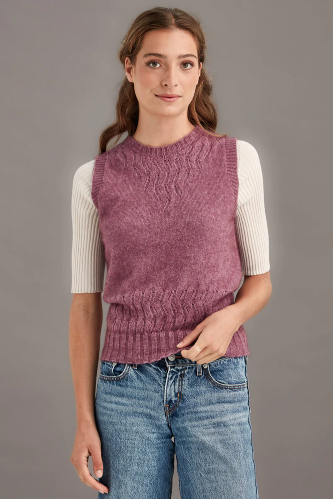 McDonald - Possum Merino Herringbone Lace Vest